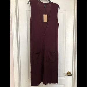 Halogen Long Merino Wool Sweater Vest